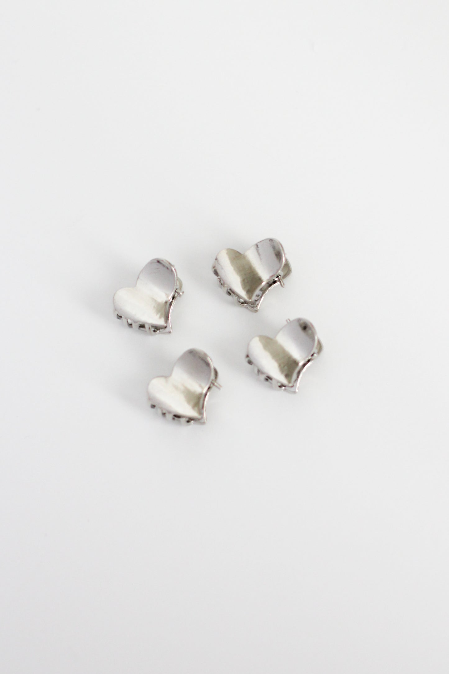 Heart Hair Clip - Mini #005 - Silver