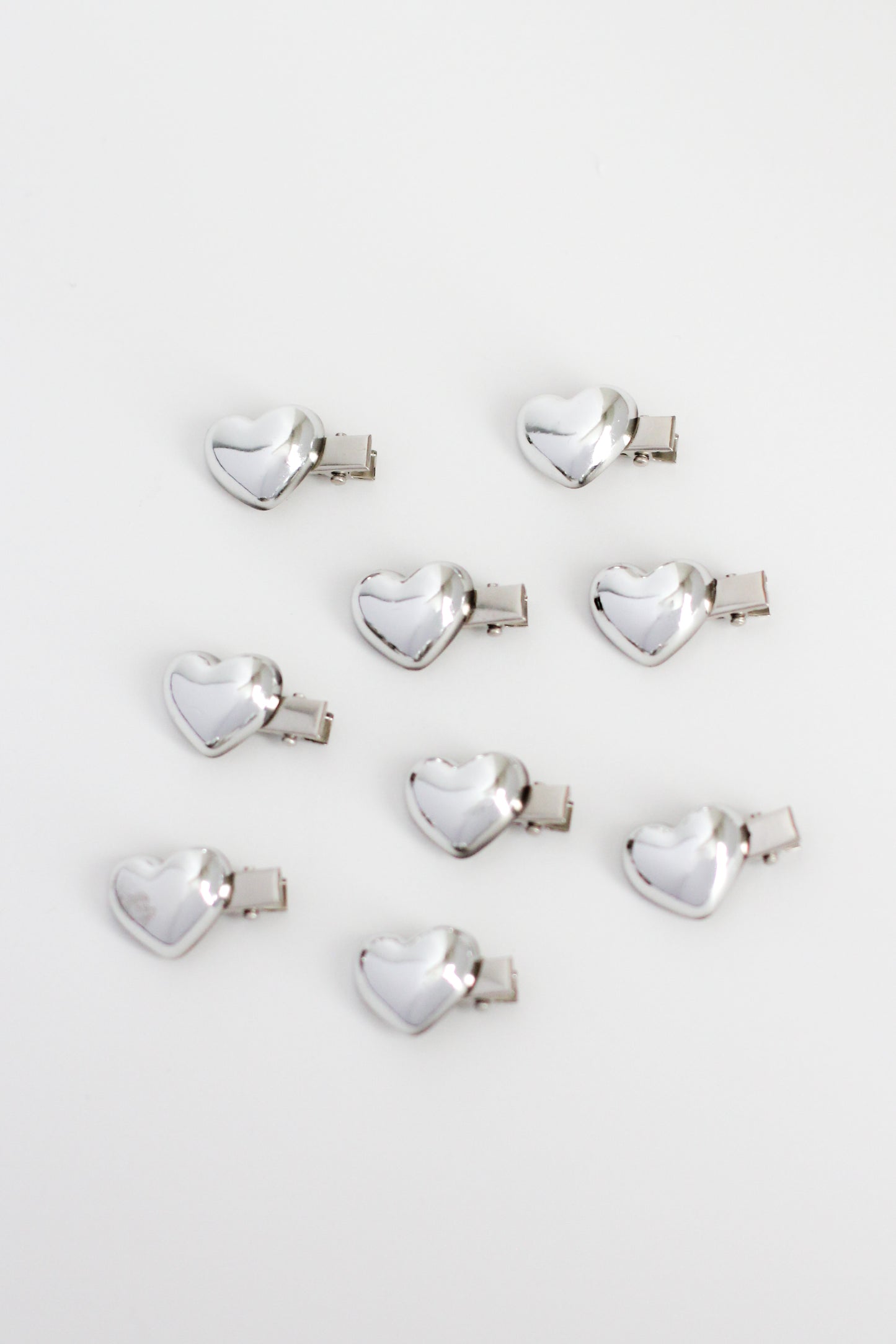 Heart Hair Clip - Mini #006 - Chrome