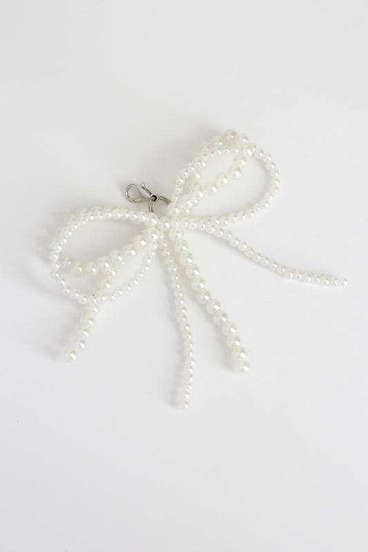 Bag Bow Charm #3 - White