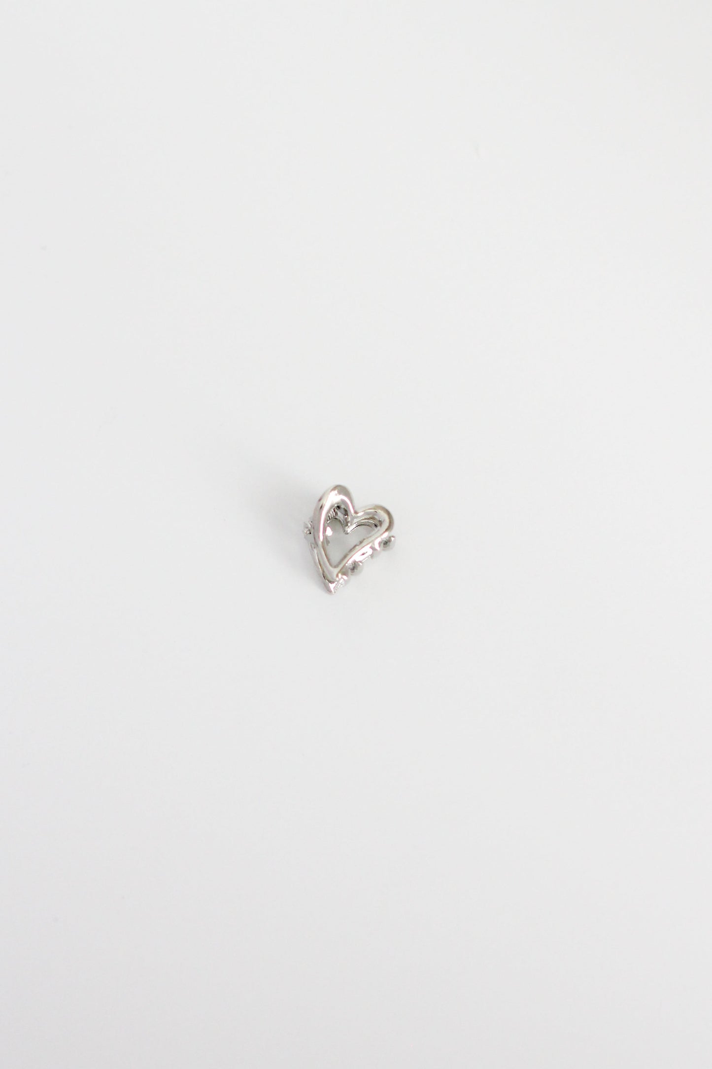 Heart Hair Clip - Mini #002 - Silver