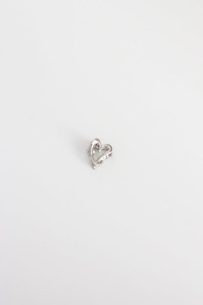 Heart Hair Clip - Mini #002 - Silver