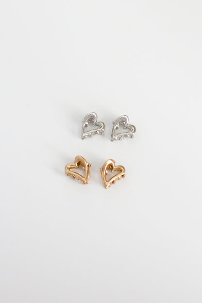 Heart Hair Clip - Mini #002 - Gold