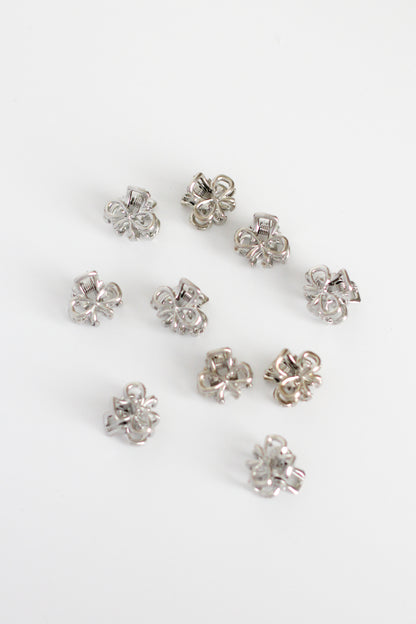 Bow Hair Clip - Mini #004 - Silver