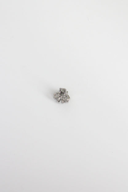 Bow Hair Clip - Mini #004 - Silver