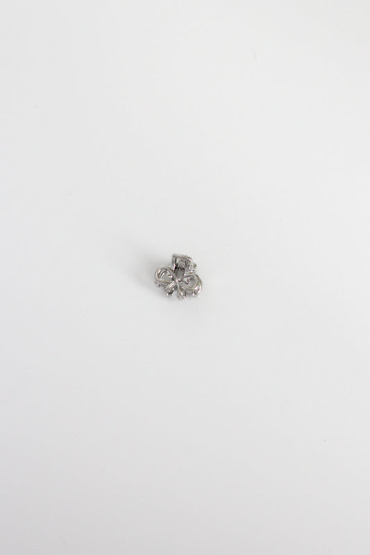 Bow Hair Clip - Mini #004 - Silver