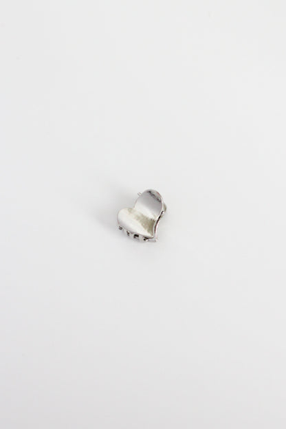 Heart Hair Clip - Mini #005 - Silver