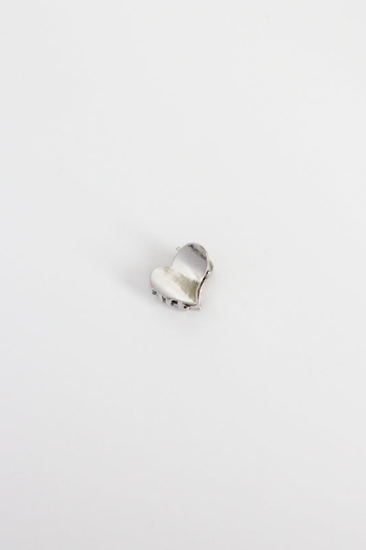 Heart Hair Clip - Mini #005 - Silver