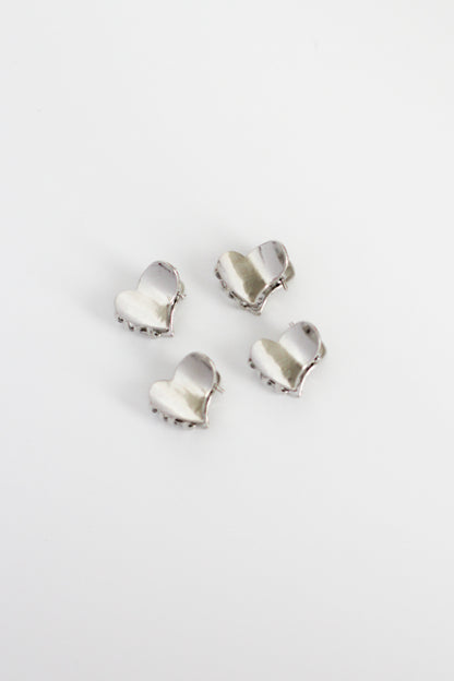 Heart Hair Clip - Mini #005 - Silver