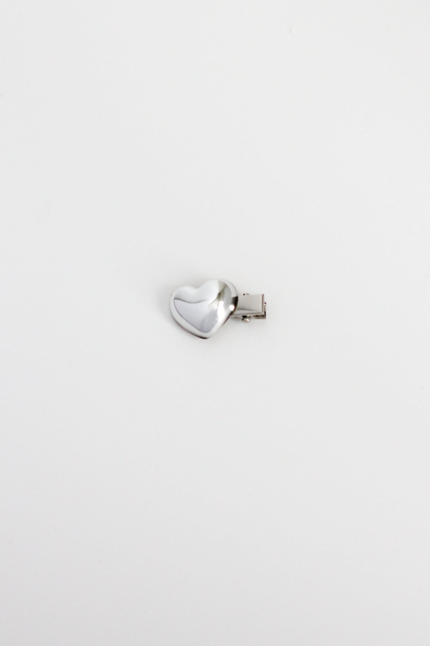 Heart Hair Clip - Mini #006 - Chrome