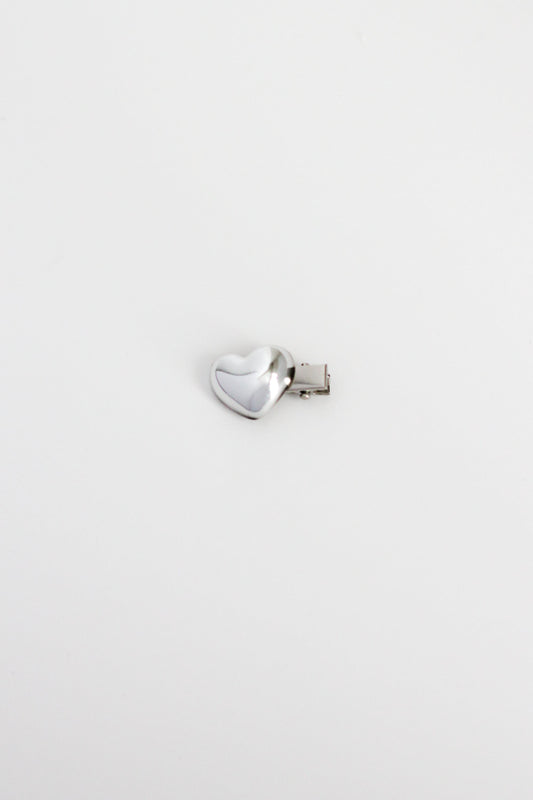 Heart Hair Clip - Mini #006 - Chrome