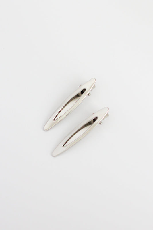 Oval Hair Pin #011 - Silver
