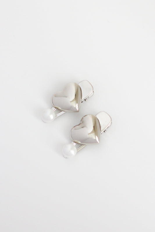 Heart Hair Pin #015 - Chrome