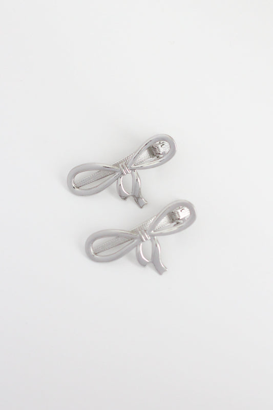 Bow Hair Pin #025 - Silver
