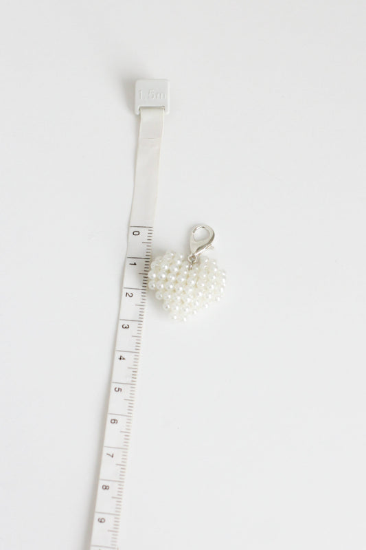 Small Heart Charm #11 - White